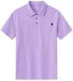 [YSENTO] ポロシャツ スポーツ メンス 半袖 折り襟 カットソー ゴルフウェア ストレッチ Tシャツ テニスシャツ ビジネス 上着 吸汗速乾 トレーニングウェア アウトドアシャツ 日焼け止め [ポケット付] パープル 2XL