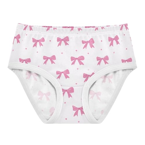 Wusikd Cute Pink Bows Polka Dots Girls' Underwear Cotton Girls Briefs Soft Toddler Underwear 2T