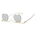 Produktbild Sonnenbrille Herren Mode Kleine Randlose Sonnenbrille Frauen Vintage Herz Brille Metall Perlenrahmen Einzigartige Brille 6