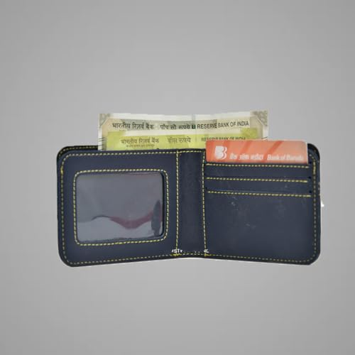 Image of Leather Men's Wallet and Keychain Combo Pack for Gift /Combo Set - Blue 7