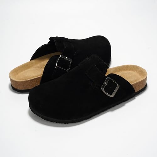Image of Project Cloud 100% Genuine Leather Footbed Clogs for Women - Memory Foam Arch Support Slippers for Women - Trendy Slip-ons Women's Mules & Clogs Sandals