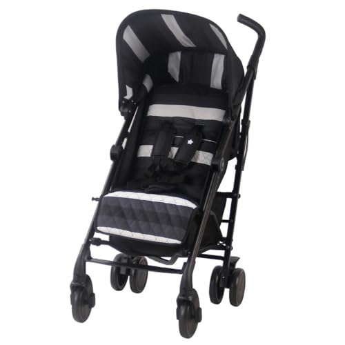 My Babiie MB51 LITE Stroller – from Birth to 4 Years (22kg), Lightweight, Umbrella Fold, Travel Buggy for Toddlers - Charcoal Stripes - Image 5