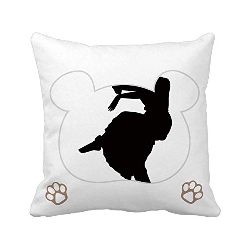 Housse de coussin ours Dancer Art carrée aux finitions soignées