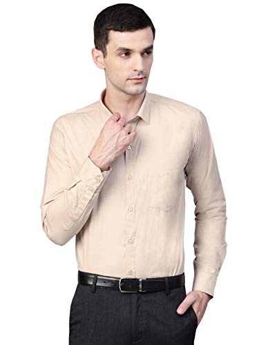 Image of MANQ Men's Regular Fit Cotton Formal Shirt, Full Sleeves, Spread Collar, Button-Down, Office, Business & Casual Wear