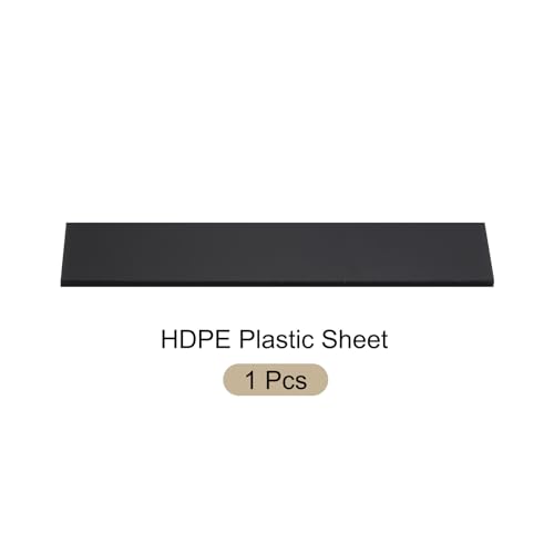 Image of 24 inch x 6 inch x 1 /4 inch HDPE Plastic Sheet, High Density Polyethylene Sheet Cutting Board Black Solid Block, [for DIY, Home Floor]