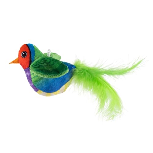 かわいいインタラクティブな猫のおもちゃの鳥 - 屋内猫のための羽ばたき飛ぶチャープトイ、ソフトでリアルなデザイン