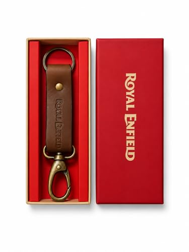 Image of Leather Strap Keychain, Embossed Logo Design, Durable Premium Key Ring for Bike Lovers & Gift Use
