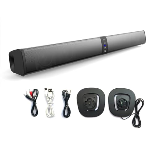 vdha Barre de Son PC Gamer Caisson de Basses Enceinte Bluetooth Pliable Portable Home Cinema Splitter Barre de Son
