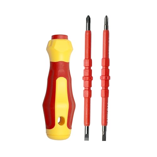 GLUN® Mini Insulated 4 in 1 Screwdriver Set,500V Rated Multipurpose Magnetic Tip Steel Flat Cross Insulated (B0D66MSX9P) Amazon Price History, Amazon Price Tracker