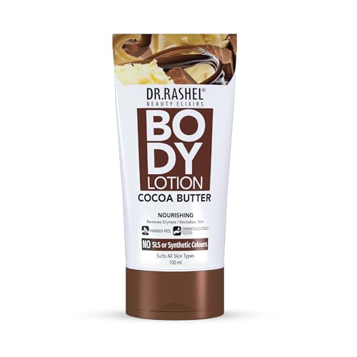 Image of Dr.Rashel Cocoa Butter Body Lotion | Deep Moisturizing & Nourishing Formula | With Cocoa Powder & Shea Butter | Improves Elasticity & Softens Skin | Lightweight & Unisex | 100ml