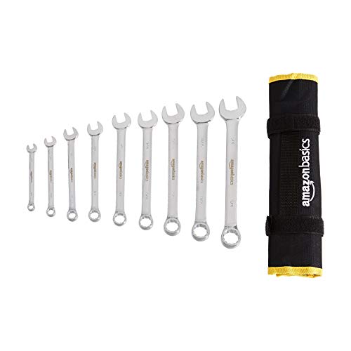 AmazonBasics Combination Wrench Set - SAE, 9-Piece