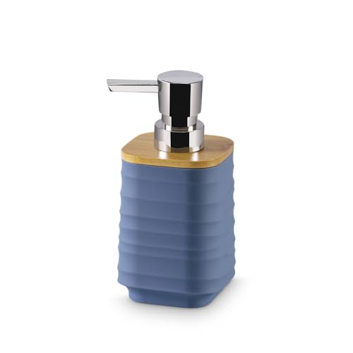 Image of Freelance Portofino ABS Bathroom Accessories Set of 5, Blue - Liquid Handwash Soap Dispenser, Brush /Toothbrush Holder, Tumbler, Dish, Tray - Plastic Set for Wash Basin - Stronger Than Ceramic