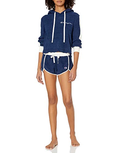 Champion Women's Cropped Sleep Set, Navy/Chalk, 2X Large