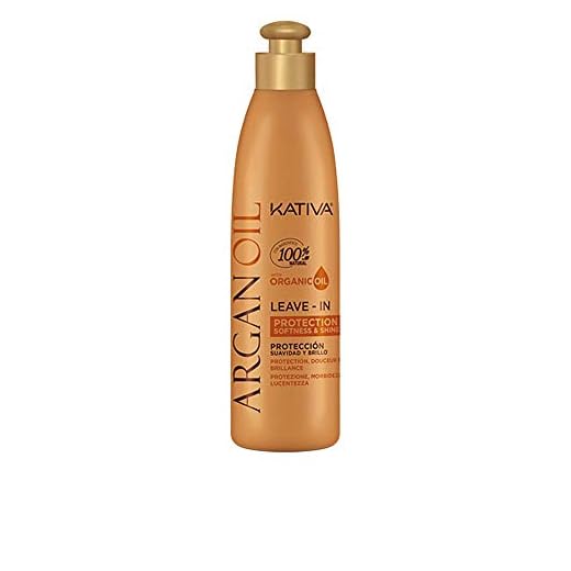 Kativa Argan Oil Leave-in 250 ml | Crema de peinar | Cabello Seco | Protección, Suavidad y Brillo | Acondicionador sin Aclarado | Aceite de Argán Orgánico