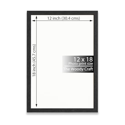 Image of 12x18 Photo Frame | Black Photo Frame For Wall Designed For Bold Displays | Wall Frame For Home Decoration | Wooden Photo Frame With Acrylic Front | Poster Frame For A Dramatic Focal Point