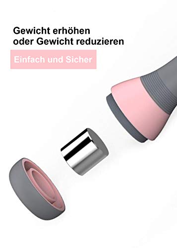 Foto von MIIGA Gymnastik Hantel-Set für Aerobic Kurzhantel Fitnesstraining Krafttraining Pilates Gewichtheben 2 x 1-2 kg pro Hantel mit Schaumstoff-Stabilisatoren Indoor/Outdoor Training Ganzkörper-Fitness