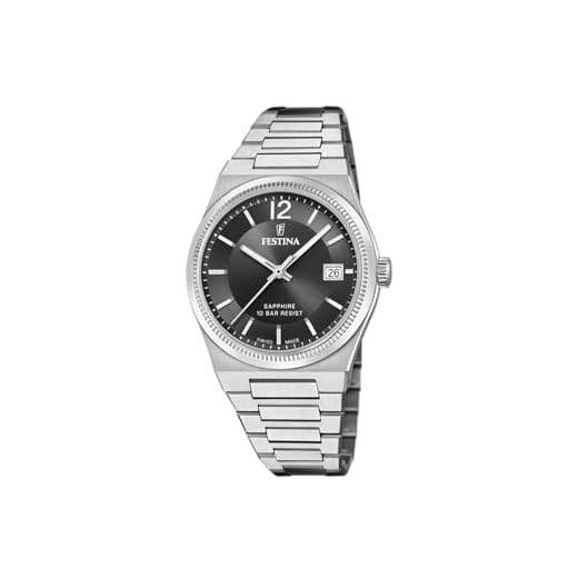 Festina Reloj Mujer F20035/6 Swiss Made Caja de Acero Inoxidable 316l Plateado Correa de Acero Inoxidable 316l Plateado