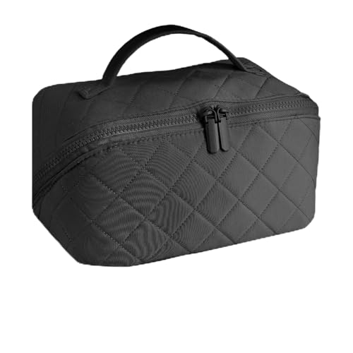 Travel Makeup Bag for Women - Puffy Padded Make Up Bags, Lay-Flat Water-Resistant Cosmetic Case,...
