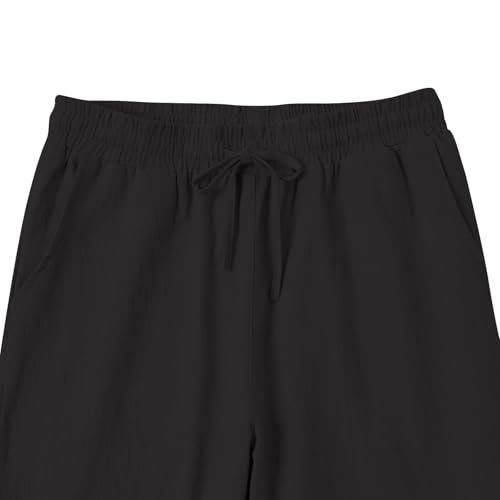 Linen Pants Men Beach Casual Long Pants Summer Vacation Yoga Trousers Lightweight Breathable Drawstring Sweatpants4