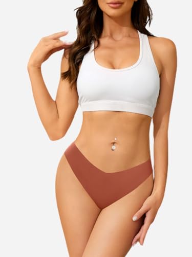 Image of Tom & Gee Womens Seamless Thong Panty, Pack of 5, Multicolors