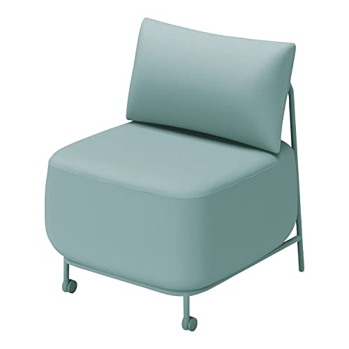 【メーカー配送・設置・組立】コクヨ ミーティングチェア 椅子 エニーソファー Any Sofa ソファー 背付き 片側キャスター アッシュターコイズ NAN-L1C-39AG2391