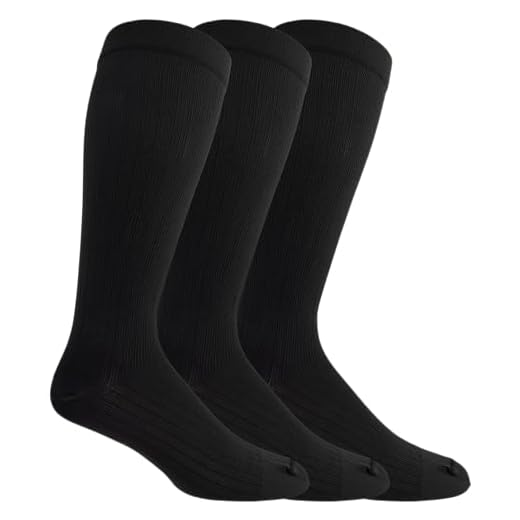 Dr. Scholl's Mens Graduated Compression Over The Calf - 2 & 3 Pair Packs Energizing Comfort And Fatigue Relief Sock, Black, 7-12 US