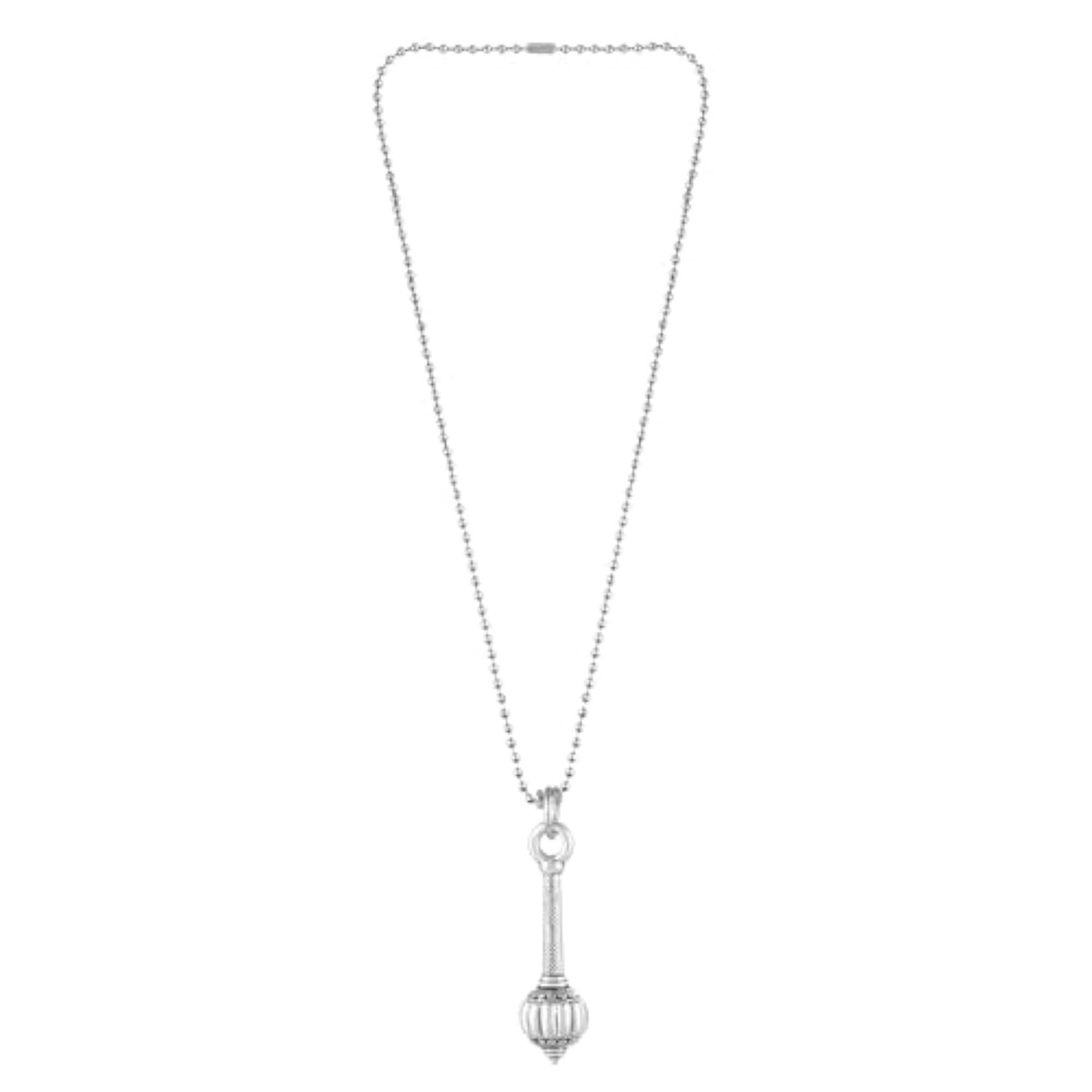Hanuman Gada Silver Finish Pendant Locket with Chain
