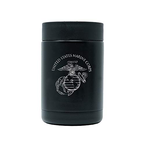 USMC Bottle Cooler - Insulated Stainless Steel Marine Corps Can Cooler - USMC