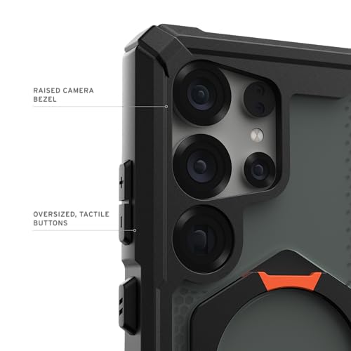 Image of Urban Armor Gear UAG Plasma XTE Rugged Featherlight Shockproof Protective Case /Cover Designed for Galaxy S25 Ultra 5G (2025),Magnetic Charging Compatible - Black /Orange