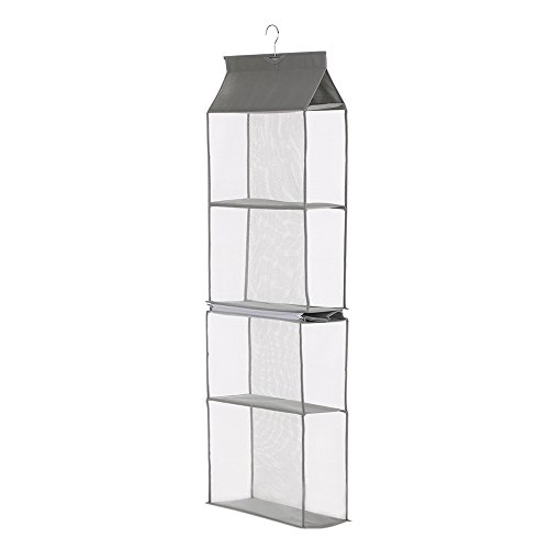 Decdeal 4-Tiers não tecido destacável Closet Bags Organizador Bolsas prateleira pendurada dobrável a