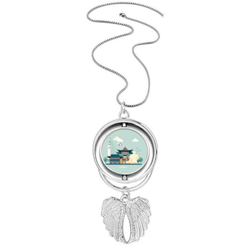 Collier Ailes d'ange Corée Pendentif Rotatif Cadeau Idéal