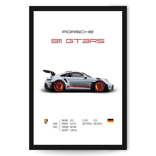 Image of Posternet Sports Car Wall Frame 8x12 Inch | Premium Matte Black Frame with Acrylic Sheet | Modern Car Poster Wall Decor | Ready to Hang Lightweight Frame for Home, Office & Gifting