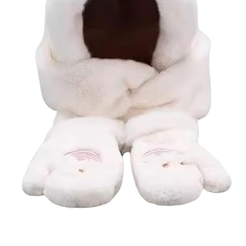 Cute Ear Hat Scarf Gloves Set Women Hooded Scarf for Stage Performance/10762