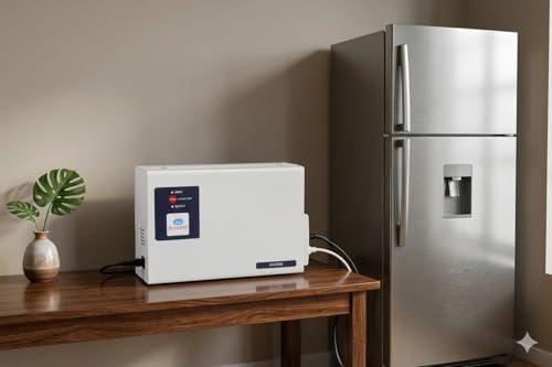 Image of Everest ECC 200 REF Voltage Stabilizer for Refrigerator up to 1000 Litre & Deep Freezer | Wall Mount, Noiseless Operation & Power Saver | 5 Years Warrenty | White (Working Range:130-290 VAC)