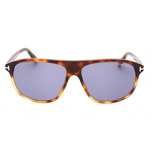 Tom Ford Sunglasses FT 1027 Prescott 56V Shiny Blonde Havana, t Logo/Blue Le2