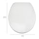Amazon Basics Oval Robuster WC-Sitz aus Urea-Material mit Absenkautomatik, leicht abnehmbar, 37 x 42.5 cm, Universalgröße, Weiß