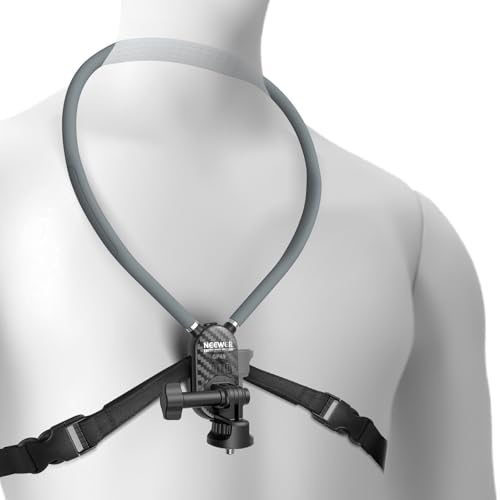 NEEWER Neck Mount Compatible with GoPro DJI Insta 360 Action Cameras Quick Release Neck Holder with Air Cushion & Adjustable Chest Strap Accessories Kit for POV Vlogging Video Recording GP49