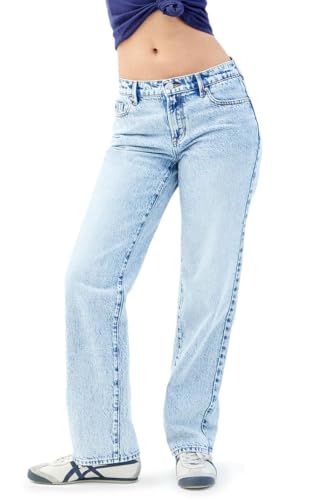 PacSun Women's Jordyn Low Rise Straight Leg Jeans Acid Light Indigo