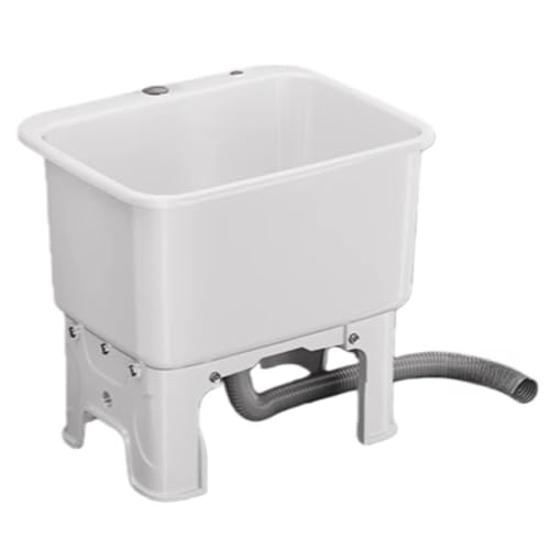 ZMBJ簡易流し台 キッチンシンク 屋外用 プラスチック 低い ガーデン流し台 蛇口なし 自立型 深型シンク ガーデン キャンプ 家庭 工場 組立簡単 持ち運び可能 (手動排水(小),C)