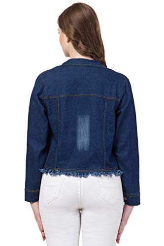 Image of FUNDAY FASHION Womens Denim Standard Length Full Sleeve Solid Jacket