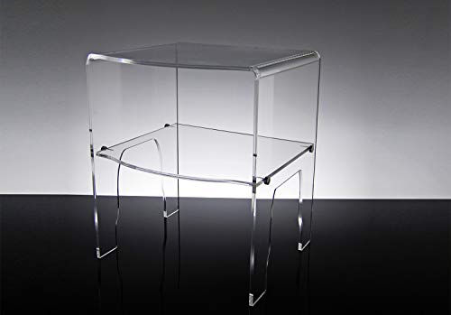 Slato Table de Nuit au Design Moderne à Deux étagères en Plex Transparent Emerald