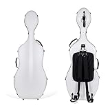 Crossrock 4/4 Cello Case, Carbon Fiber Composite with Wheels and Backpack-White(CRF4020CEWT)...