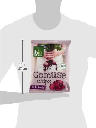 biozentrale Gemüse Chips Rote Beete - 6x90g (6er Pack) – Vegane, Glutenfreie, Ballaststoffreiche Gemüsechips ohne Hefeextrakt, Mit Meersalz verfeinert, Knusprig, vegan, mit Ballaststoffen