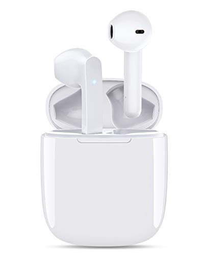 Balhvit - Auriculares inalámbricos con control táctil (estéreo, 5.0, Bluetooth, IPX6, resistentes al agua, con micrófono, 35 horas, tiempo de reproducción TWS, Bluetooth con funda de carga rápida