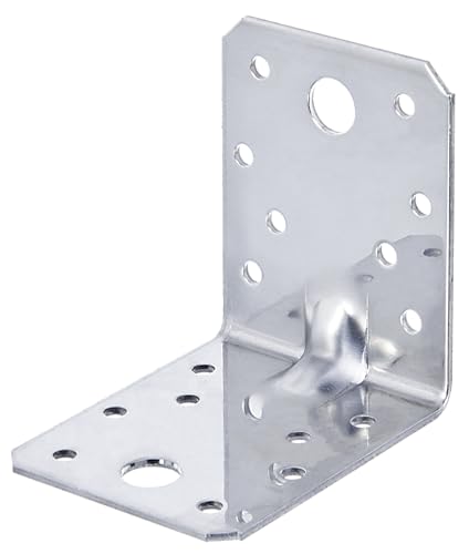 Alberts 335212 Schwerlast-Winkelverbinder mit Sicke | Edelstahl | 70 x 70 x 55 mm