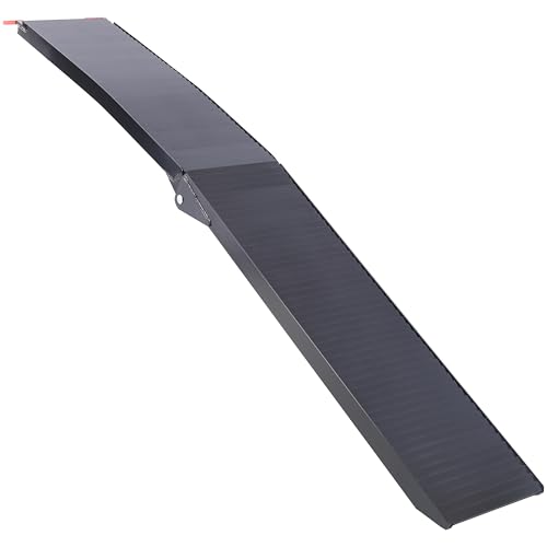 Rampas para camión, rampas portátiles plegables de aluminio 80"x12", capacidad 1500 LBS, recubrimiento negro con hebilla, 2 piezas para ATVs, sopladoras de nieve, segadoras, UTVs, bicicletas y camionetas miniatura 5
