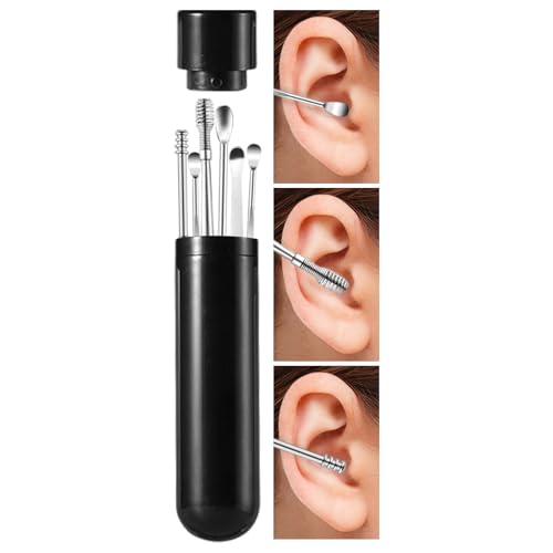 Acunny Juego de eliminación de cerumen, mango ergonómico, limpiador de oídos duradero, juego para eliminar el cerumen - para hombres, mujeres, niñas, adolescentes, adolescentes, hogar, escuela, viajes