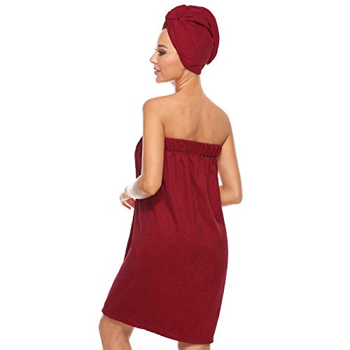 Image of Orrpally Women Shower Wrap Robe Bath Wrap Towel Spa Body Wrap Adjustable Closure Bathrobe