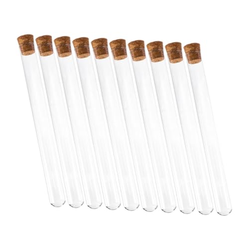 NAMOARLY Glass Storage Tube for 10pcs Test Tube Cork Lids Tube Test Popping Cork Lab Experiment Tube