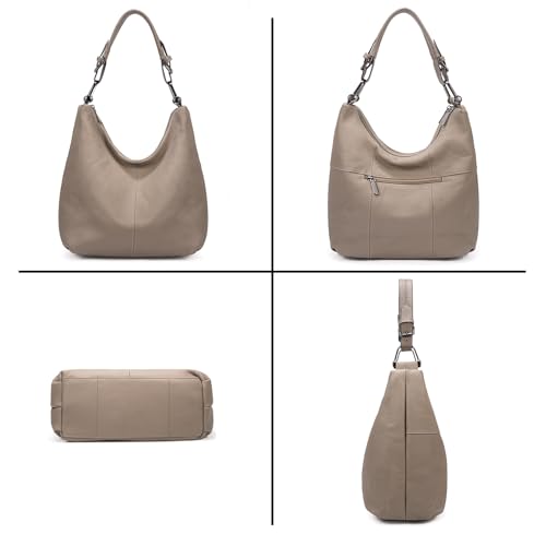 Image of YALUXE Women's Genuine Leather Shoulder Bags Slouchy Hobo Handbags Purses